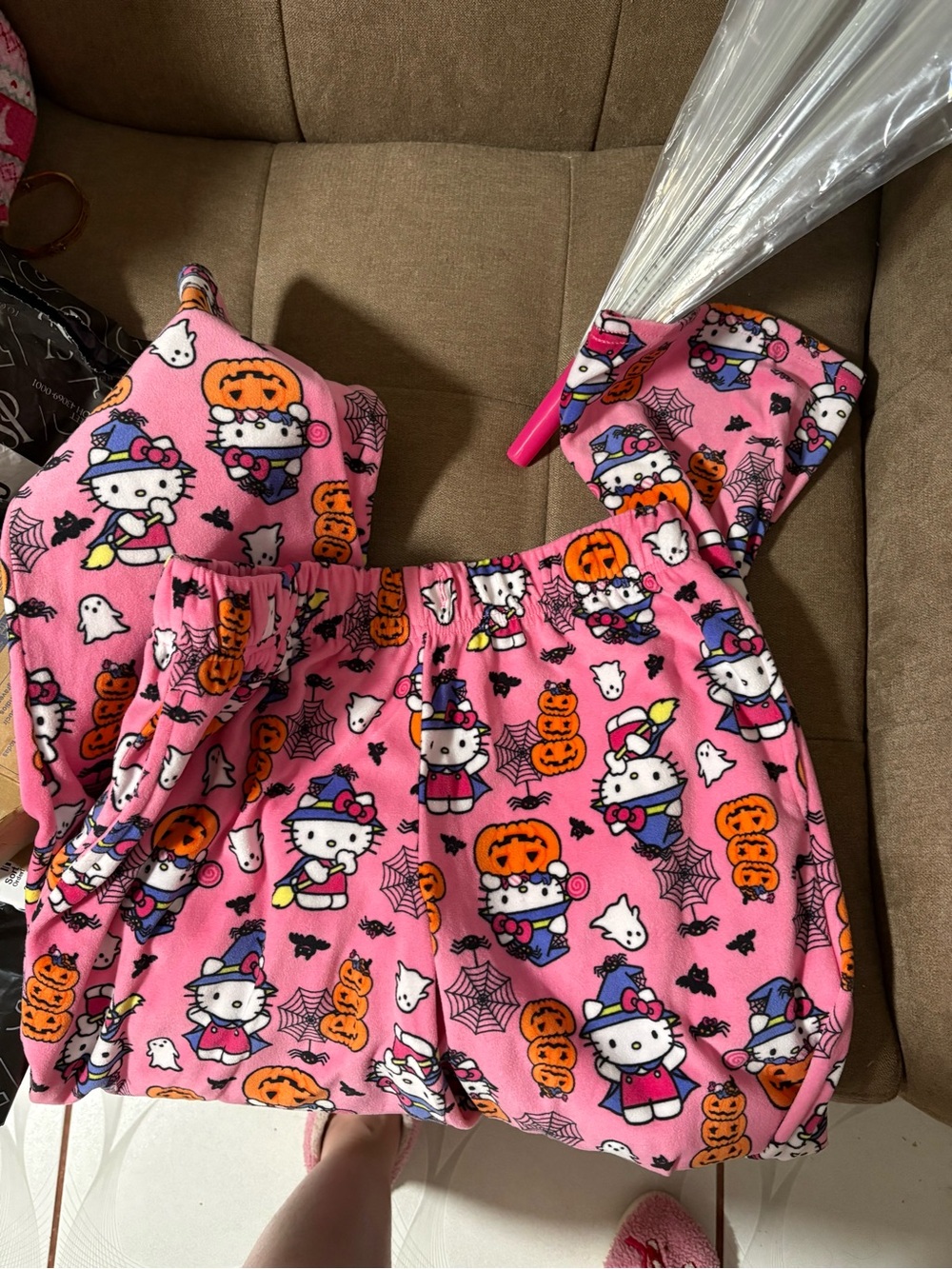 Hello Kitty Pink Halloween Kids Costume Pajama Set